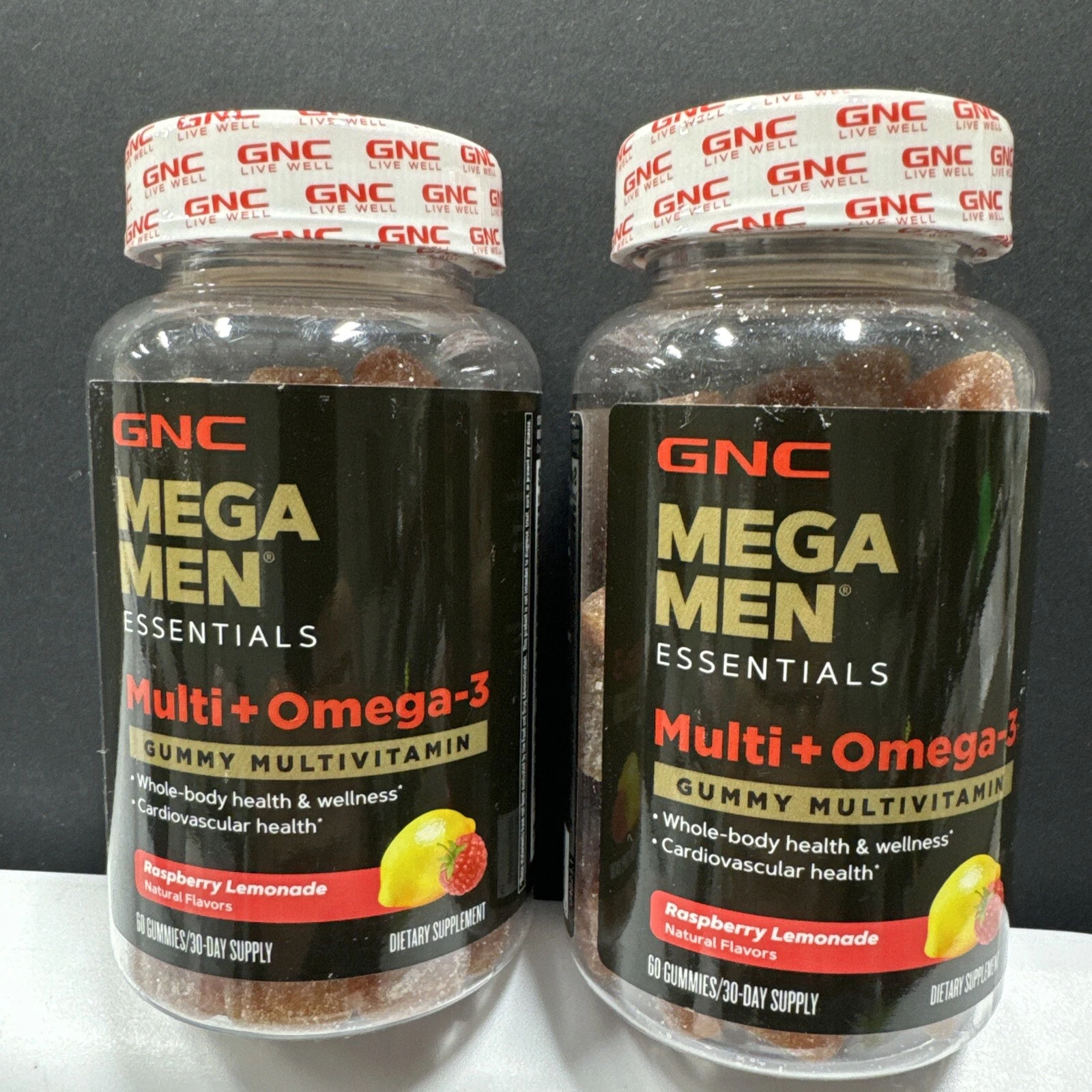 2x GNC Mega Men Essentials Multi+Omega-3 60 Gummies*Whole Body Health & Wellness