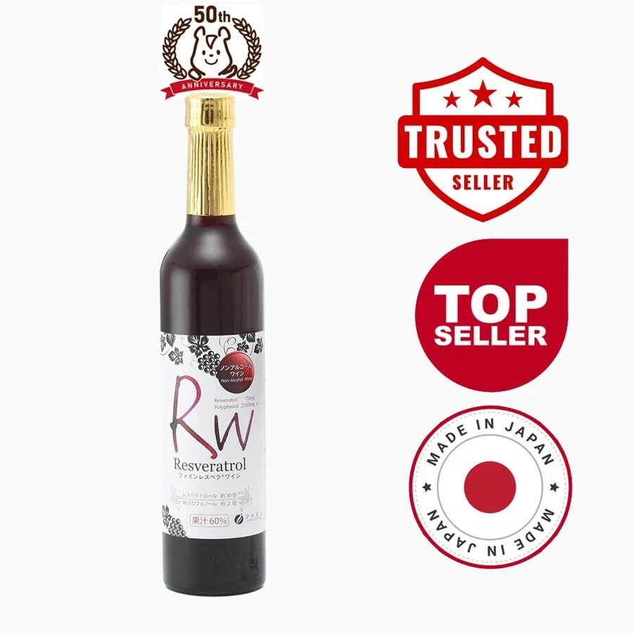 Fine Japan Resvera Wine NonAlcoholic wine Resveratrol 500ml beauty health