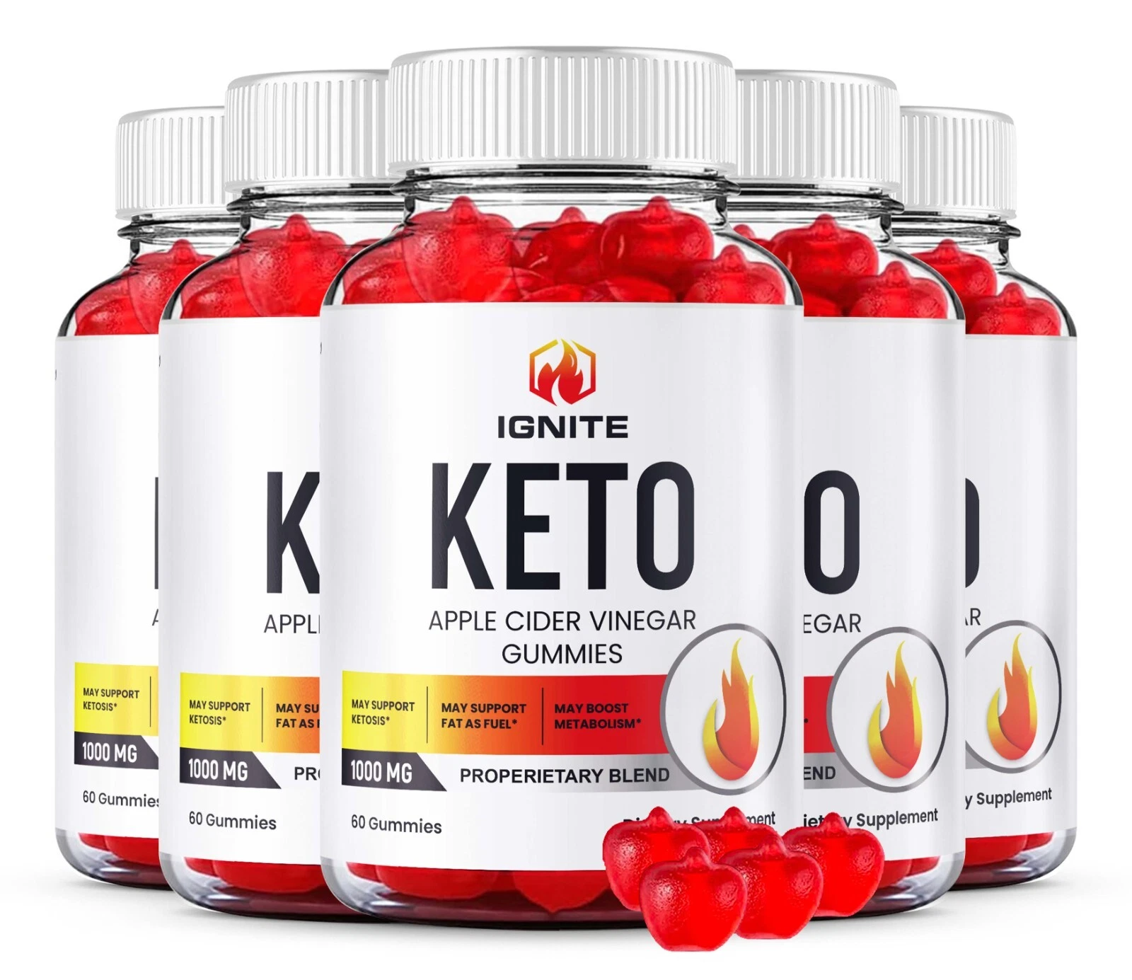(5 pack )Ignite Keto Gummies - Ignite Keto Acv Gummies for Weight Loss-300 ct