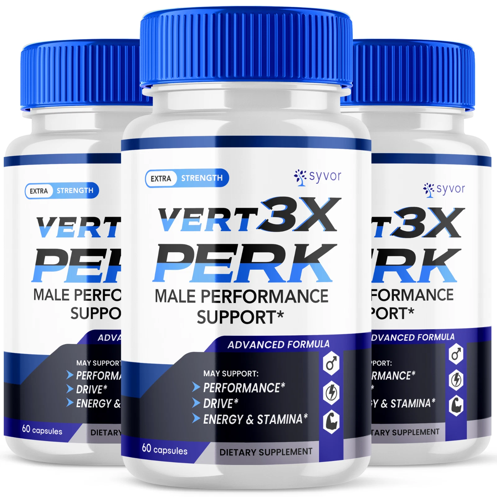 Vert3X Perk Male Pills Advanced Vitality Support Formula Supplement 180 Capsules
