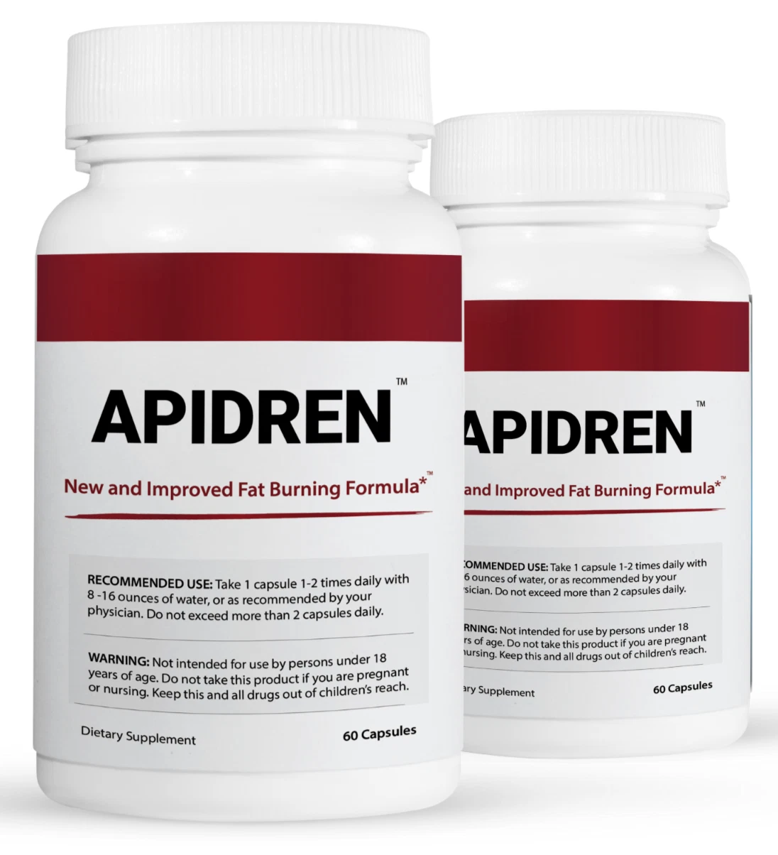 2 Pack Apidren, fórmula para ayudarte a quemar grasa-60 Capsulas x2