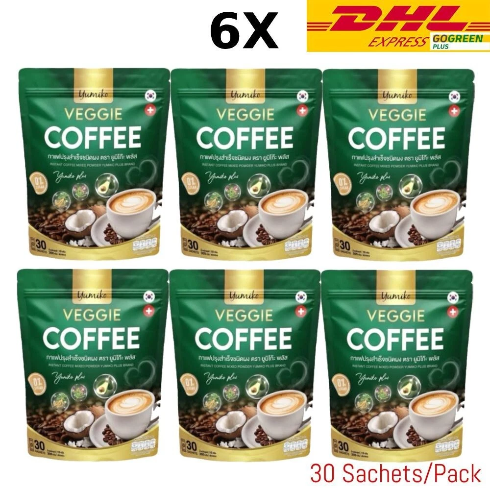 Yumiko Veggie Coffee Dietary Powder Weight Management Detox Support 6 Packs