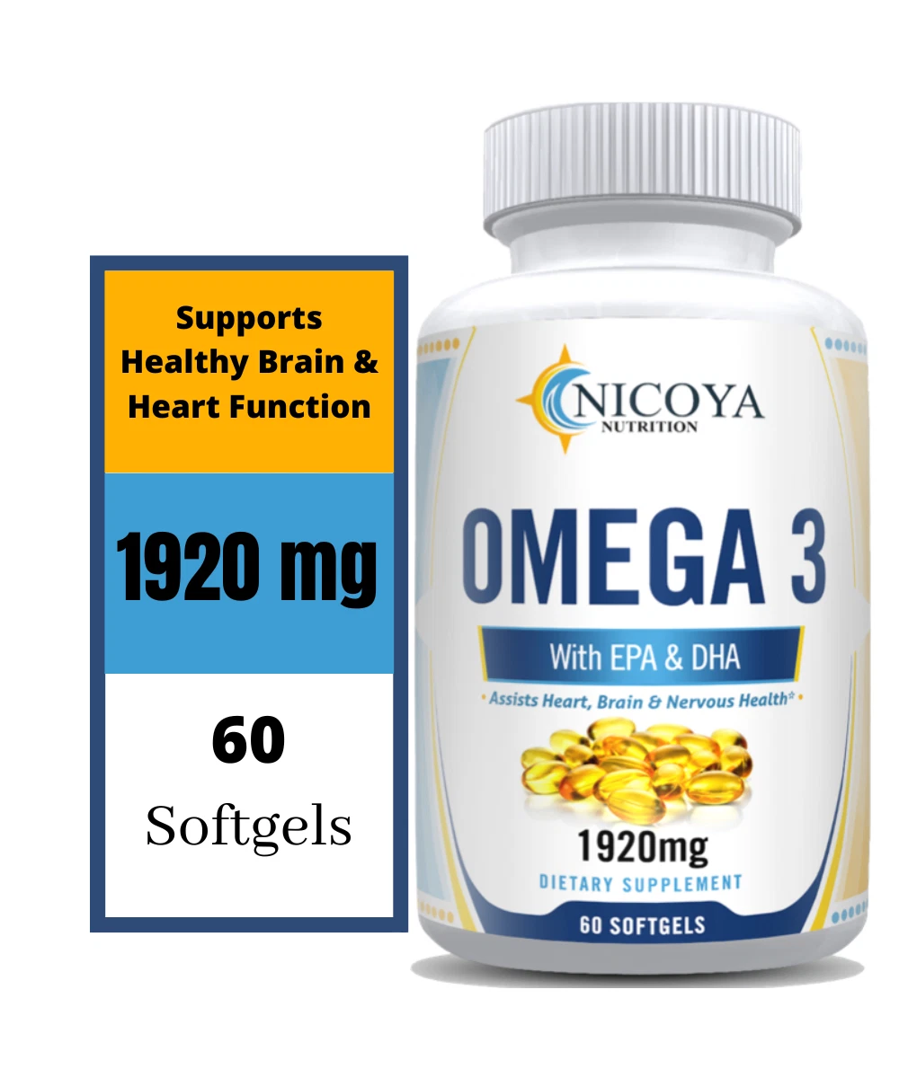 Omega 3 Fish Oil Capsules 1920 mg | Triple Strength Joint Support With EPA & DHA