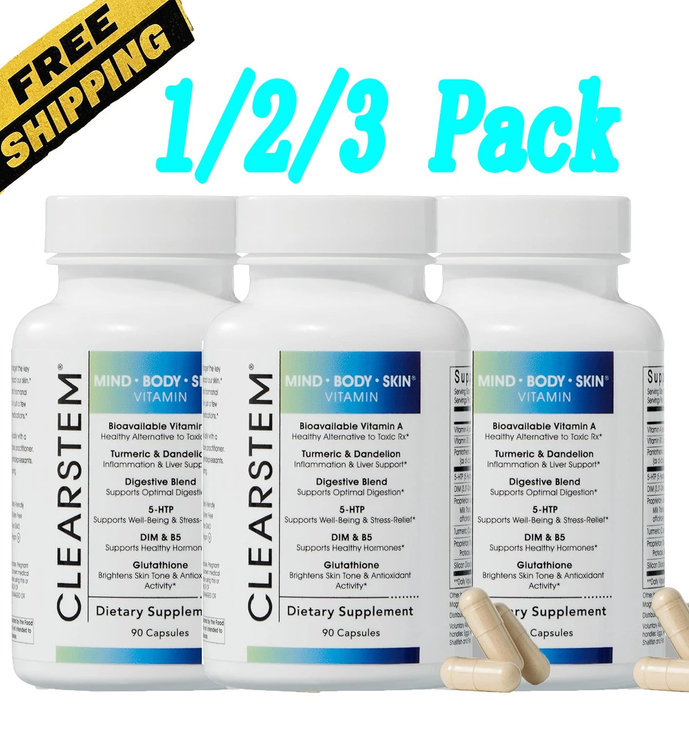 CLEARSTEM (age+acne) - MIND-BODY-SKIN Vitamin 90 Capsules