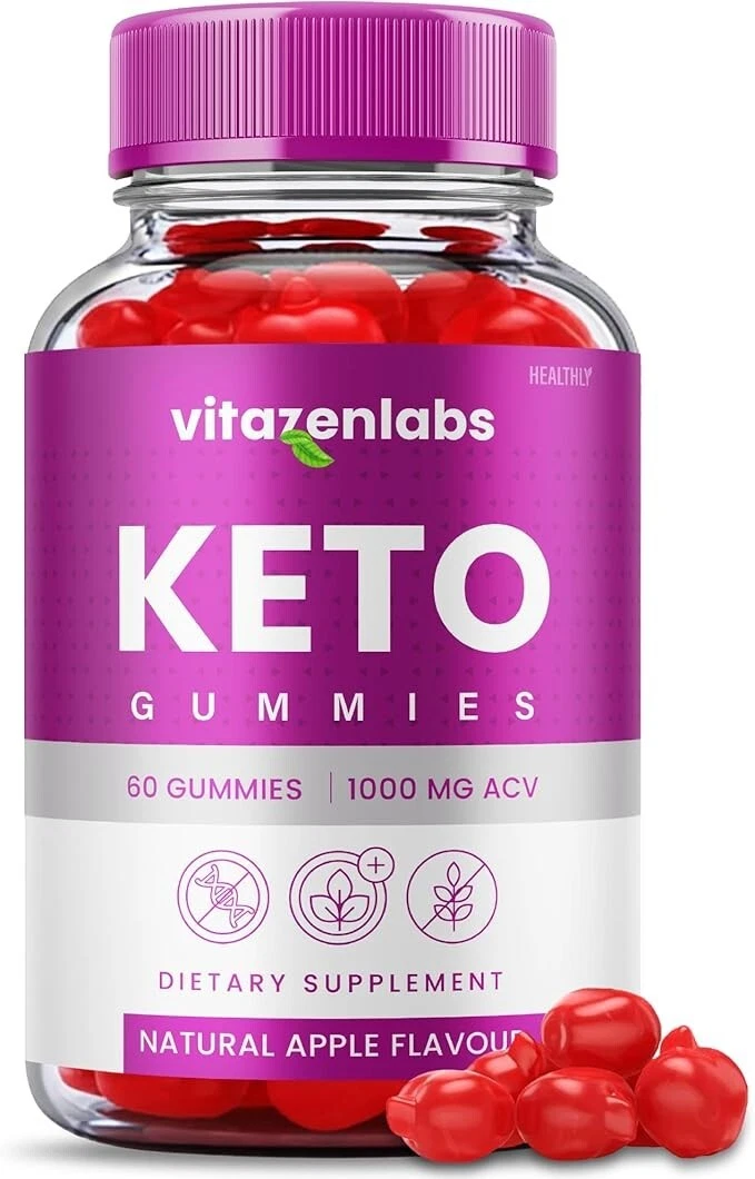 Vitazenlabs Keto Gummies Natural Apple Flavor Dietary Supplements (60 Gummies)
