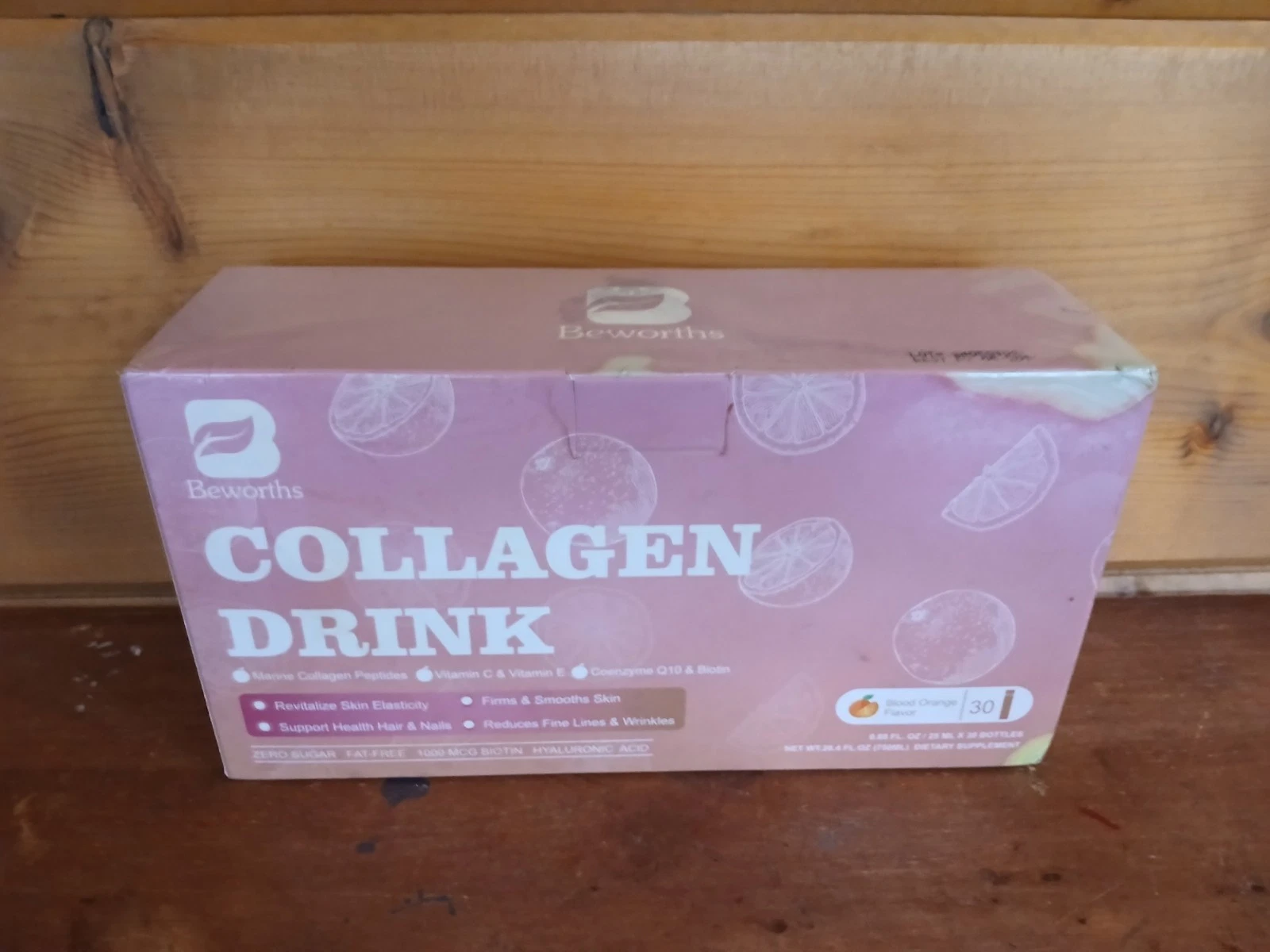 B Beworths Collagen Peptides Liquid Drink Blood Orange 30ct 5/26