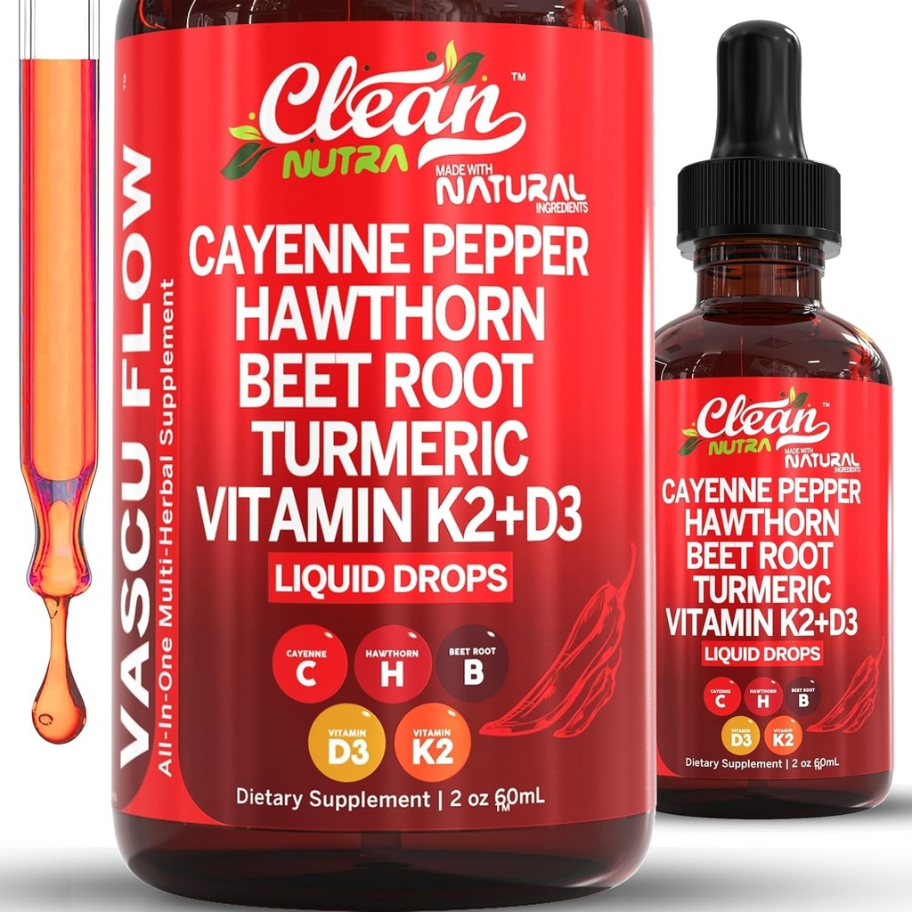 Cayenne Pepper Supplement Liquid Drops + Hawthorn Berry
