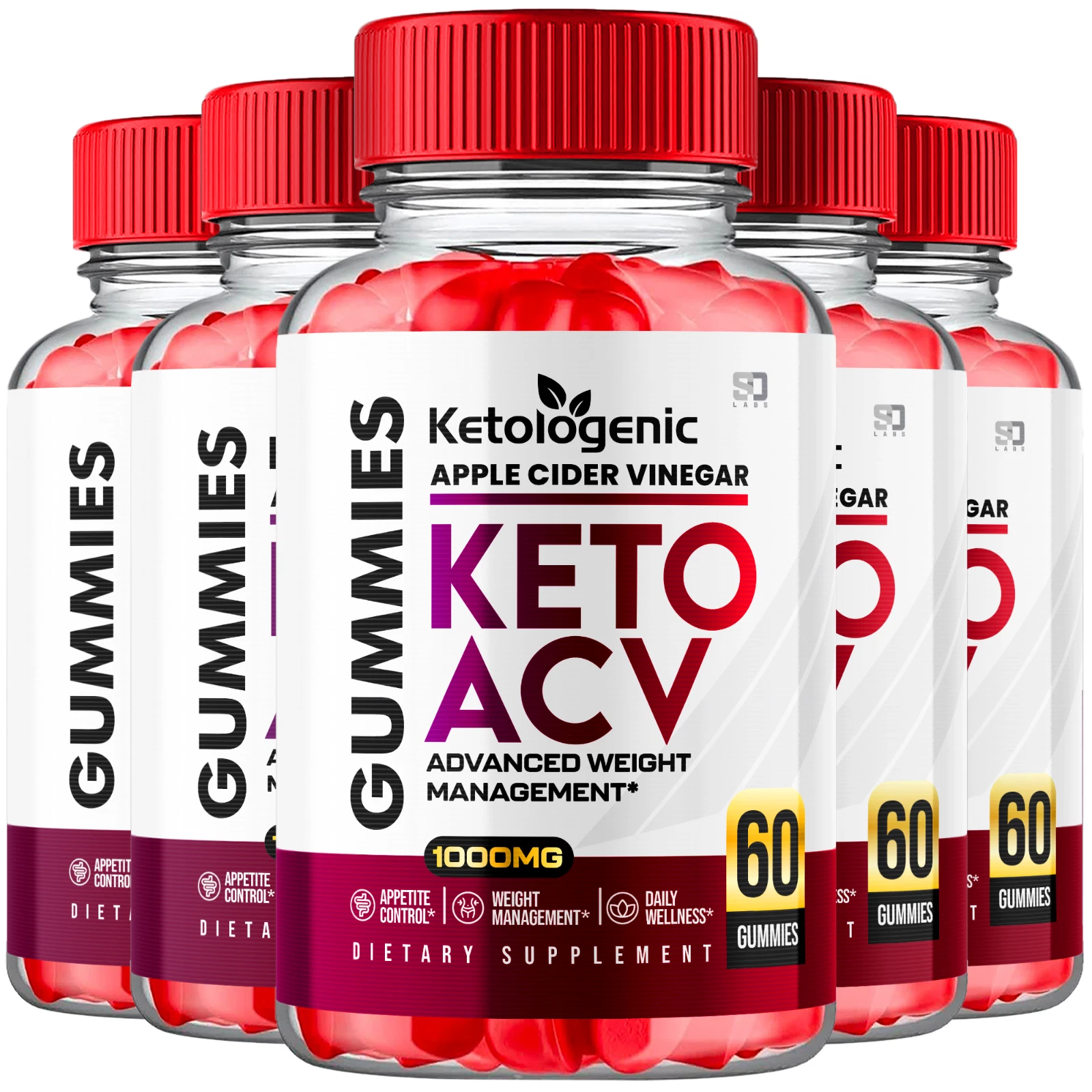 (5 Pack) Ketologenic Keto ACV Gummies, Ketologenic ACV Weight Loss (300 Gummies)
