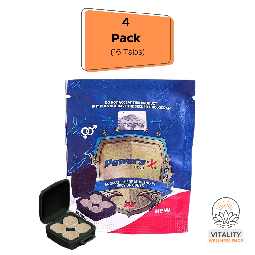 Powers'x Men's Vitality Support Natural Supplement 4 Pack (16 Tabs)