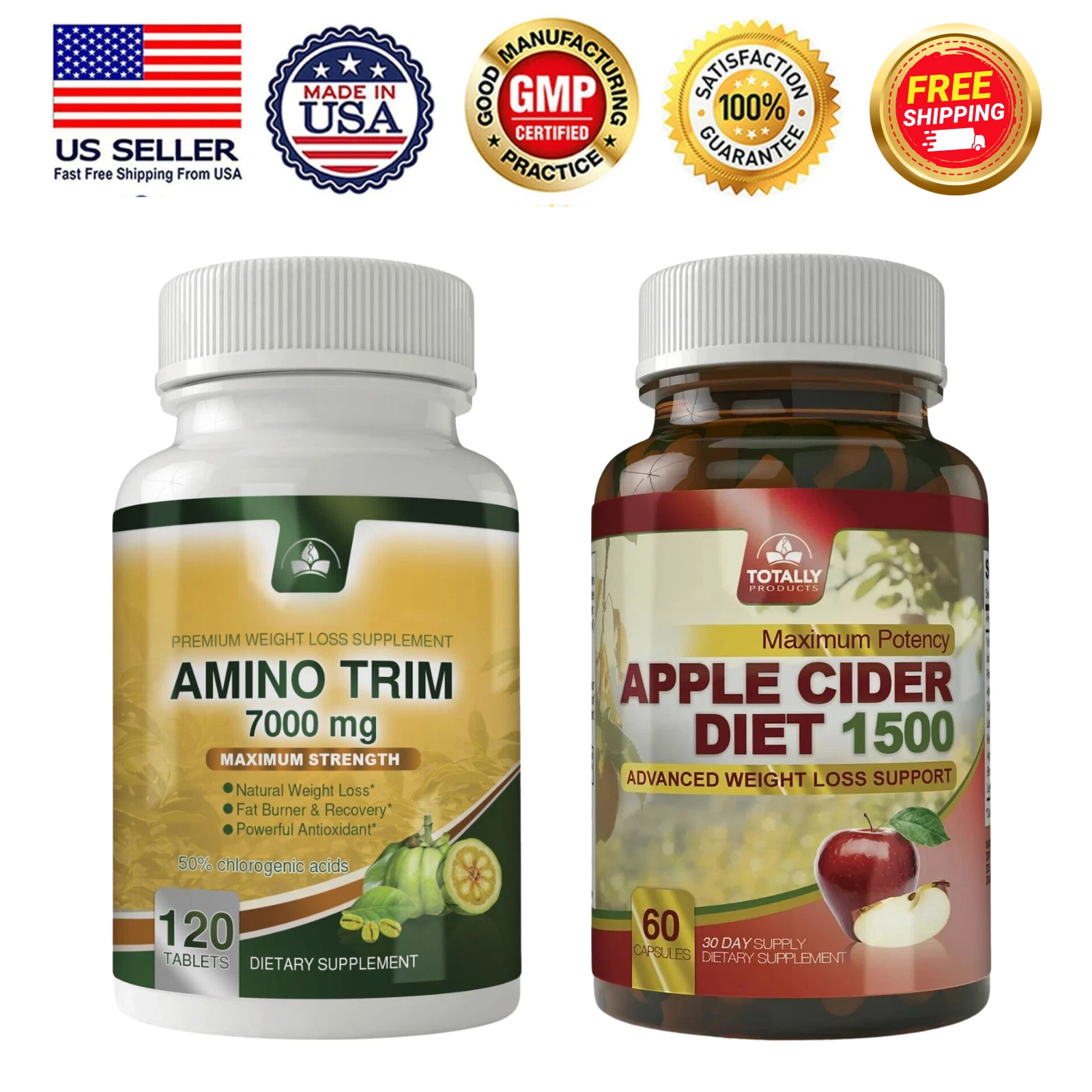 Amino Acid Fat Burn Antioxidant Supplement Apple Cider Vinegar Weight Loss Pills