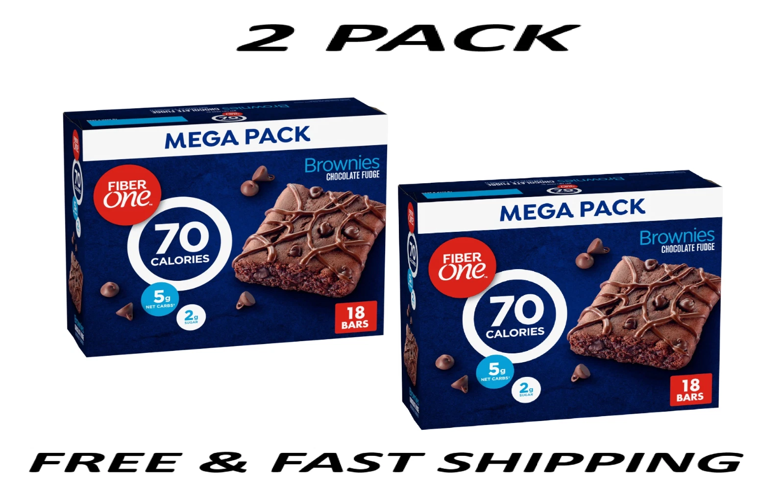 Fiber One 70 Calorie Brownies, Chocolate Fudge, Mega Pack, 36 Bars, 16 oz.