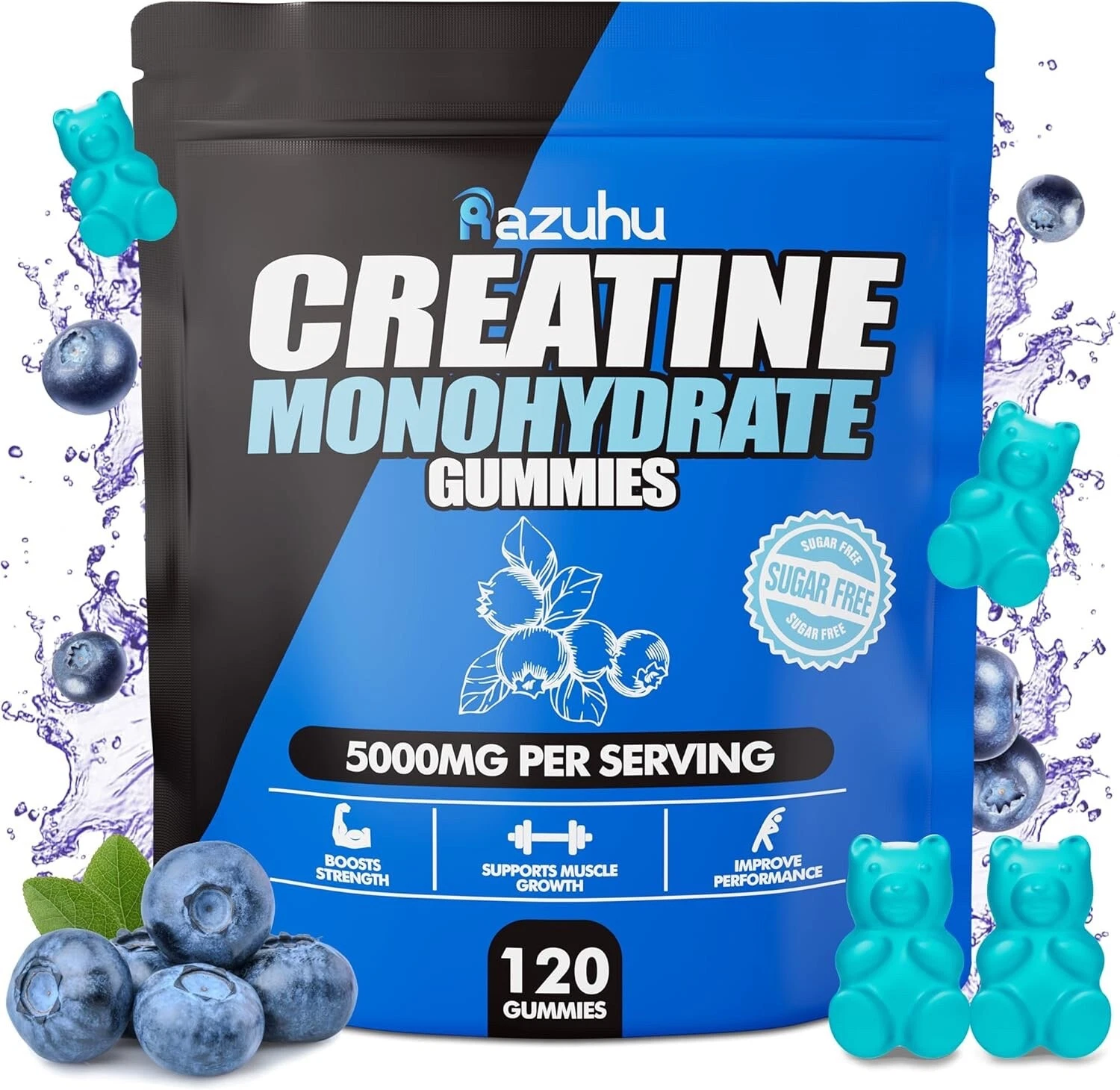 Creatine Monohydrate Gummies for Men & Women,5g of Creatine Monohydrate per Serv