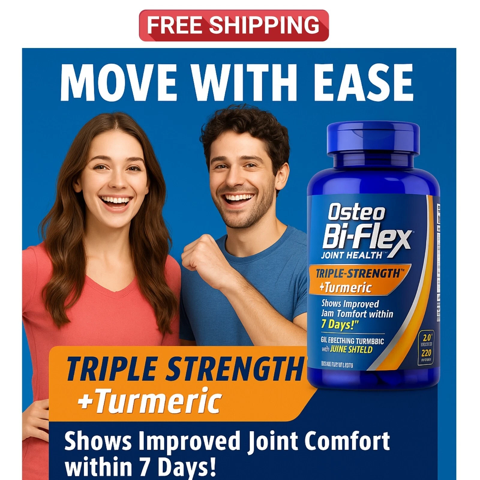 Osteo Bi-Flex Triple Strength with TURMERIC / 220 ct. / NEW & SEALED / Exp 2/27