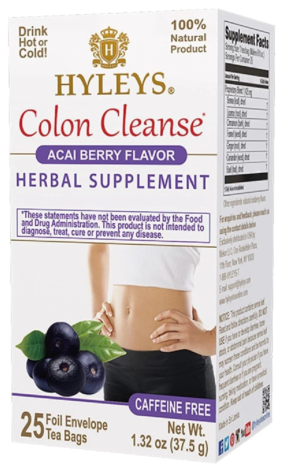 Colon Cleanse Tea Acai Berry Flavor - 25 Tea Bags (1 Pack)