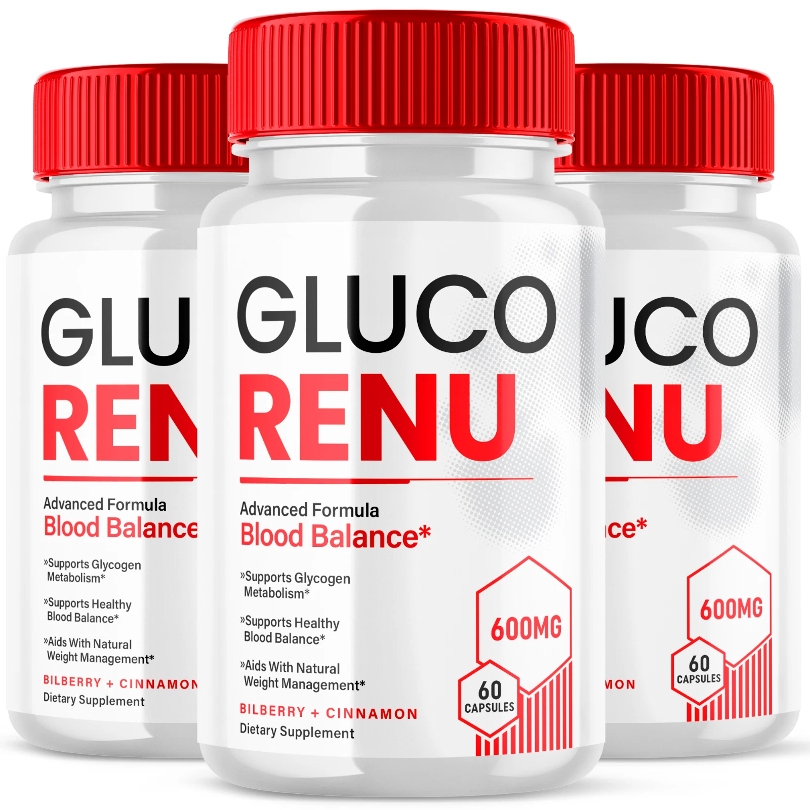 Gluco Renu Renew Advanced Formula Blood Support Balance Supplement 180 Capsules