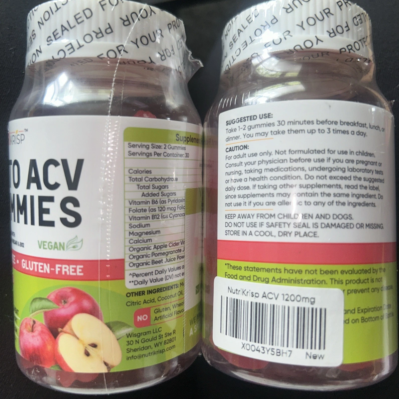 2 Nutri Kris’s keto acv gummies 120 Gummies