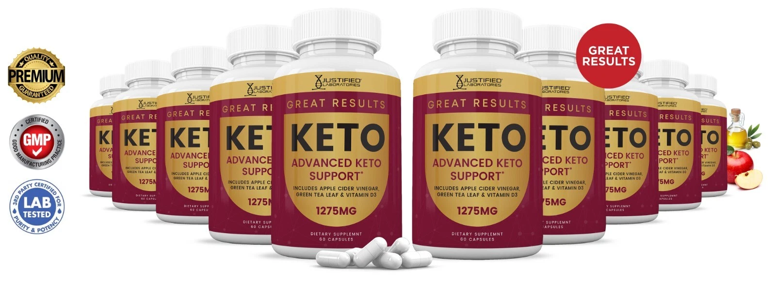 Great Results Keto ACV Pills 1275 MG Stronger Than Gummies Keto Support 10 Pack