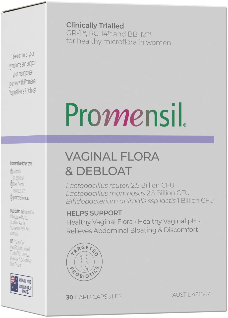 Promensil Vaginal Flora & Debloat 30 Caps