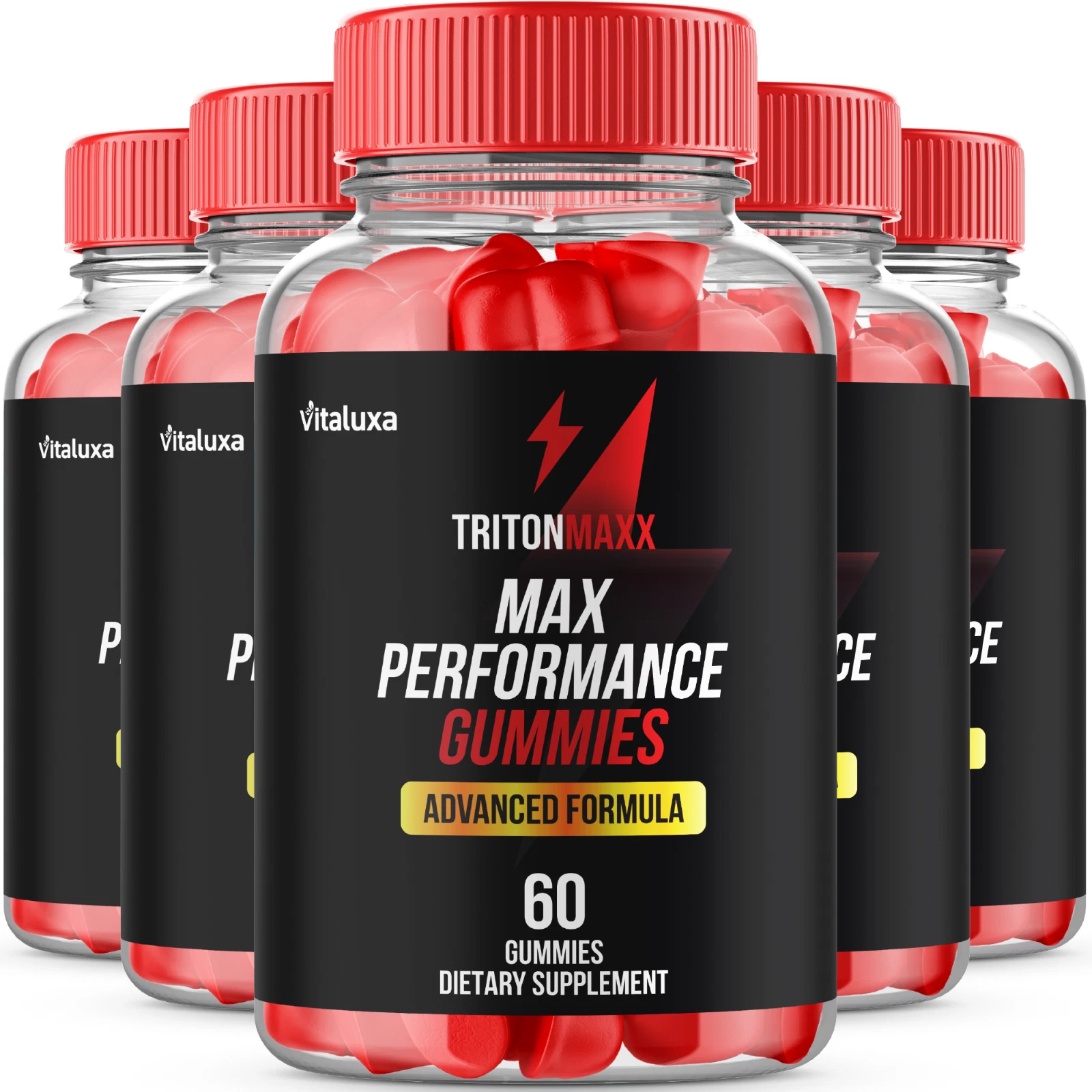 (5 Pack) Triton Maxx Gummies Men Max Strength Formula Supplement (300 Gummies)