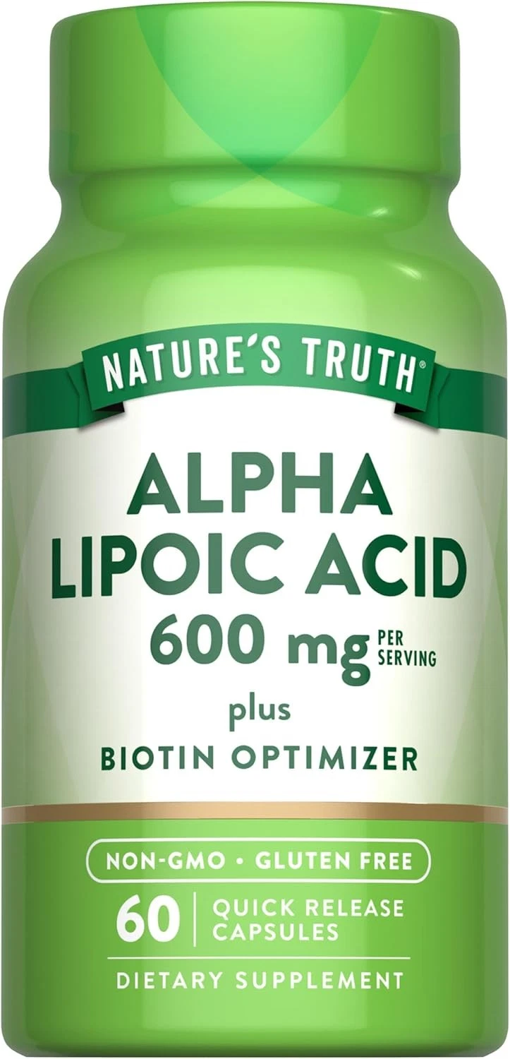 Alpha Lipoic Acid 600mg | 60 Capsules | Plus Biotin | by Nature's Truth