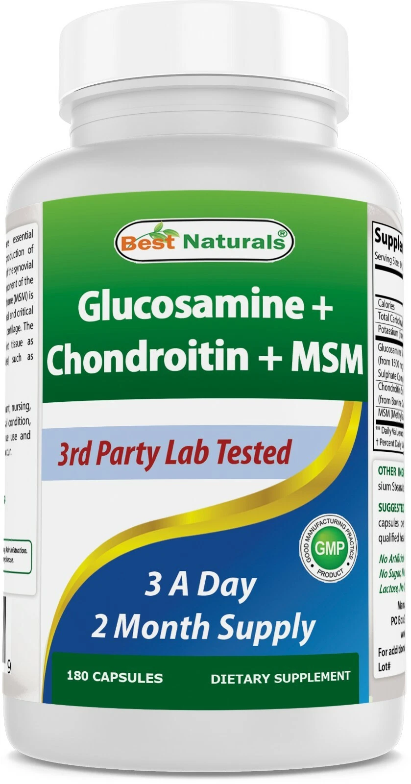 Best Naturals Glucosamine Chondroitin MSM 180 Capsules