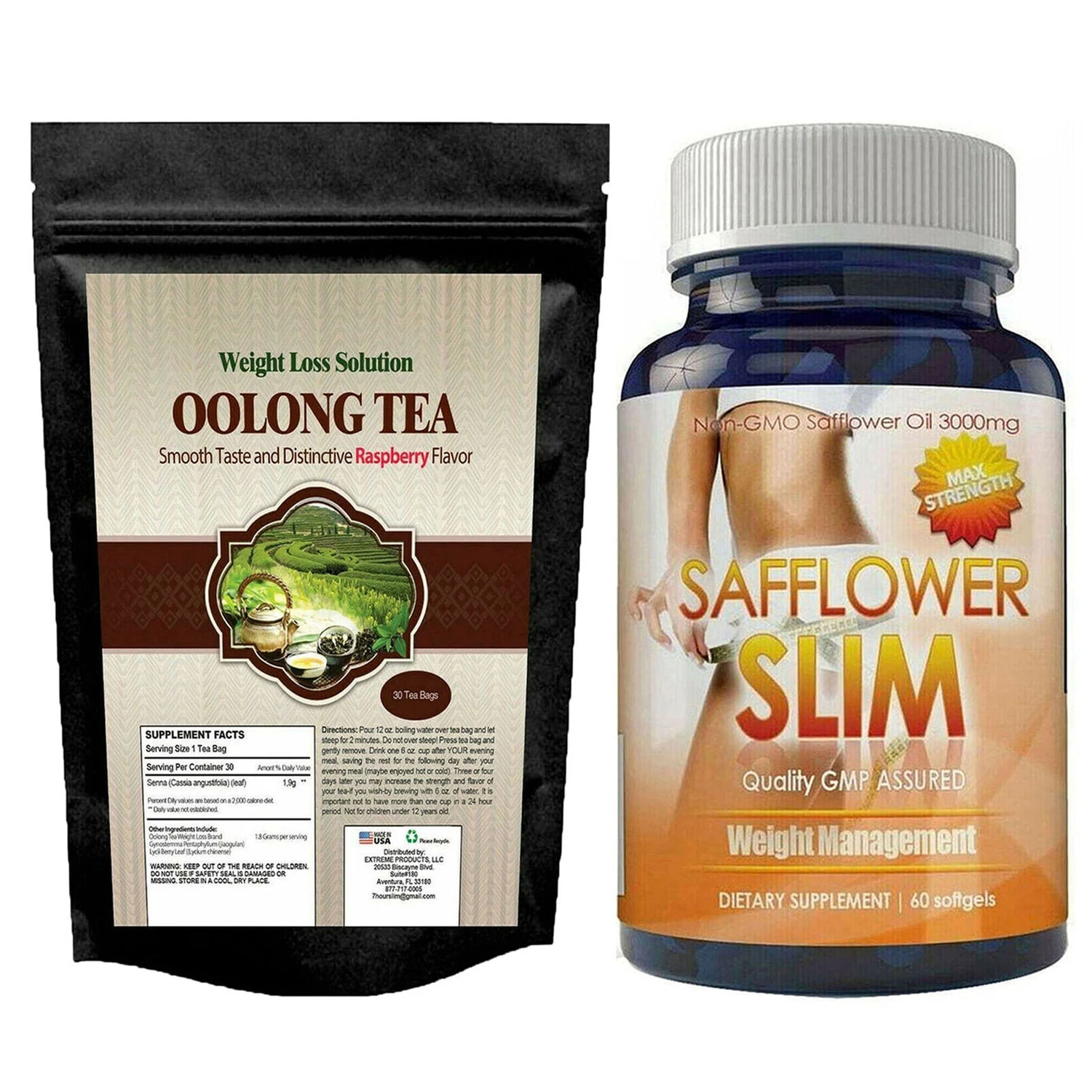 Oolong Tea Detox Weight Loss Safflower Oil Metabolism Booster Dietary Supplement