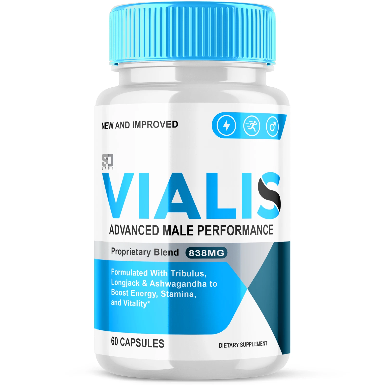 (1 Pack) Vialis Men Pills, Maximize Energy, Vitality & Stamina 60 Capsules