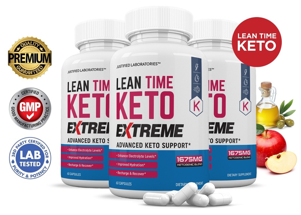Lean Time Keto ACV Pills Extreme 1675MG New Improved Formula 3 Pack