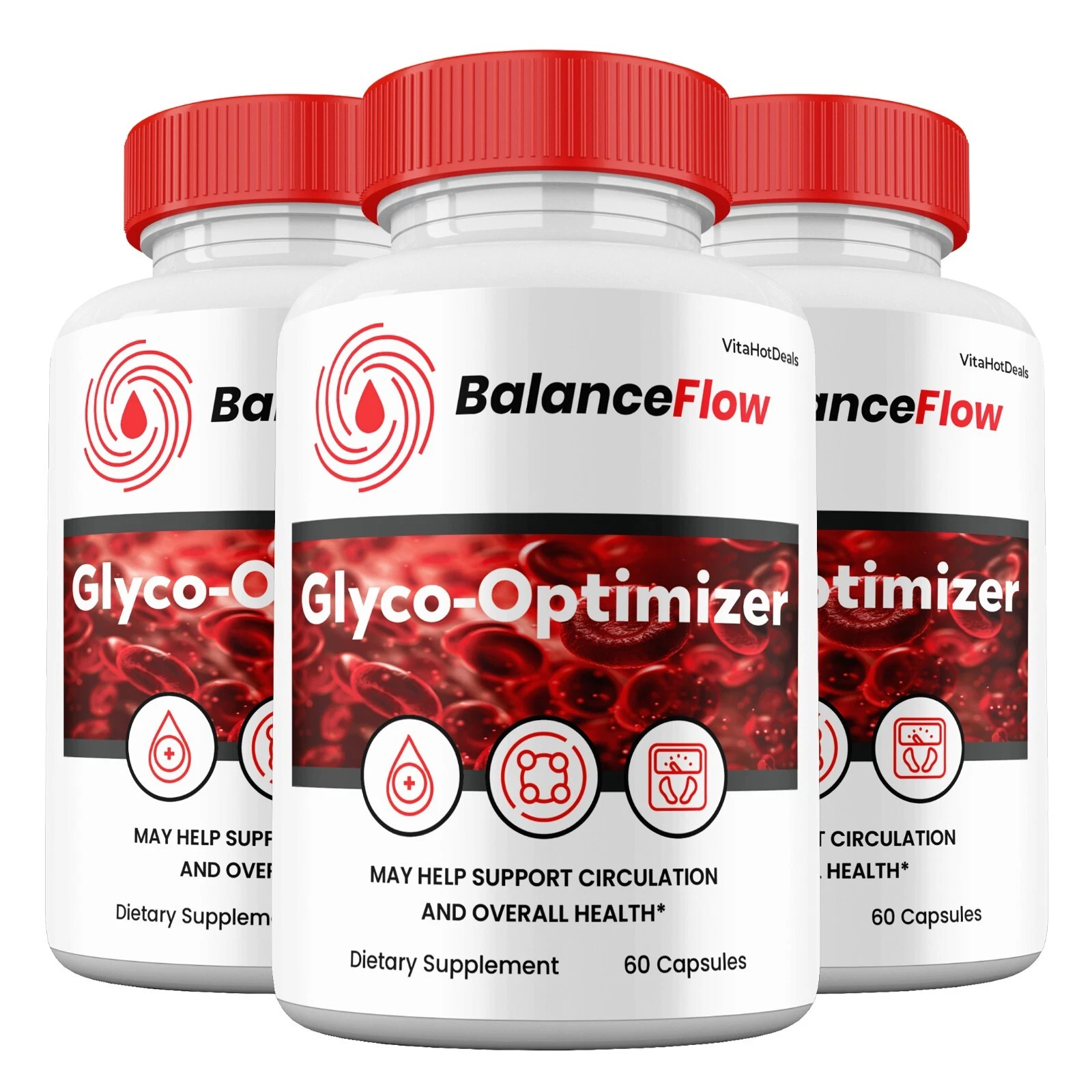 Balance Flow Glyco Optimizer Capsules, Max Strength, BalanceFlow Pills (3 Pack)