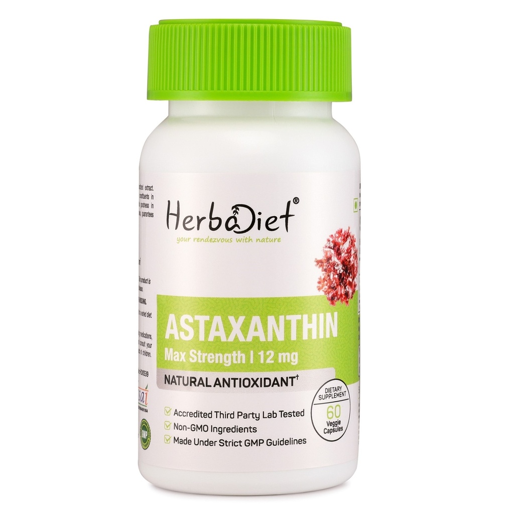 Astaxanthin 12mg Capsules High Strength Antioxidant Haematoccus Pluvialis Heart