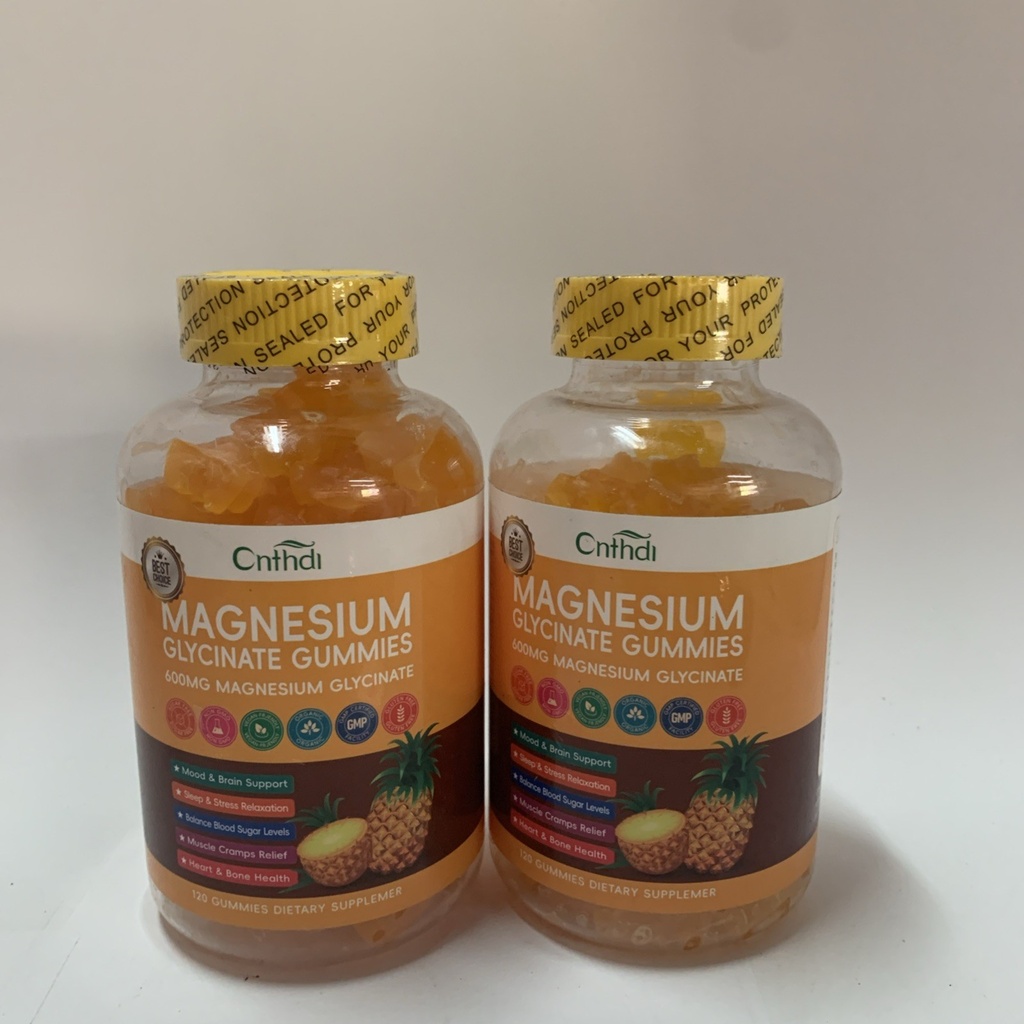 2x Magnesium Glycinate Gummies Pineapple 120ct (240 Total), 600mg 7/26