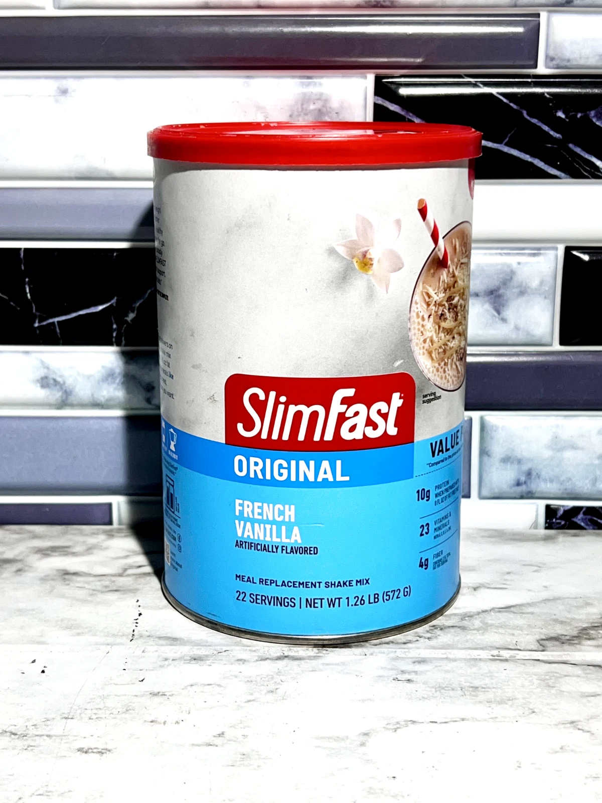 SlimFast French Vanilla Shake Mix - Original Meal Replacement, 22 Servings