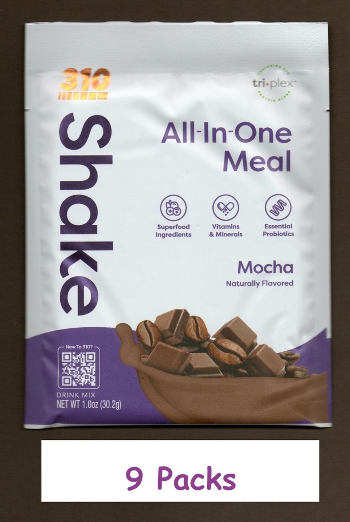 310 Shake, Lot of 9 Packets Mocha, Expire 10/2025