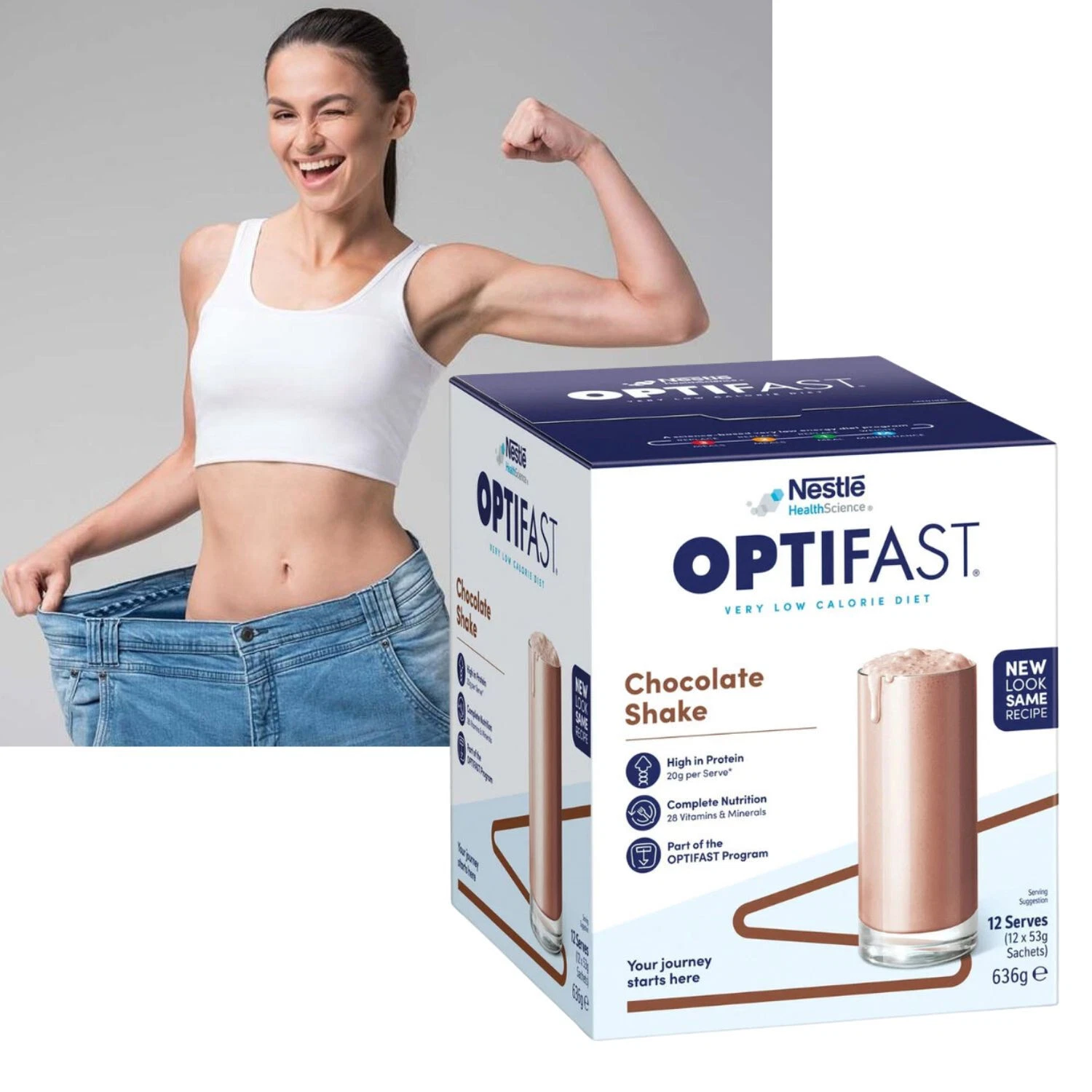 3 x OPTIFAST VLCD Powder Shakes Chocolate Flavour Replacement Diet Meal |EXPRESS