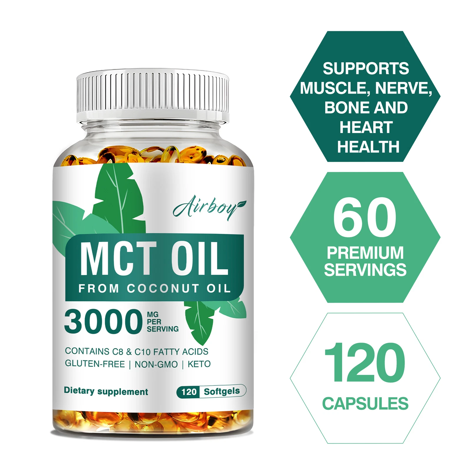 MCT Oil - Weight Loss Energy Inflammation Brain - C8, C10, From Coconut Oil
