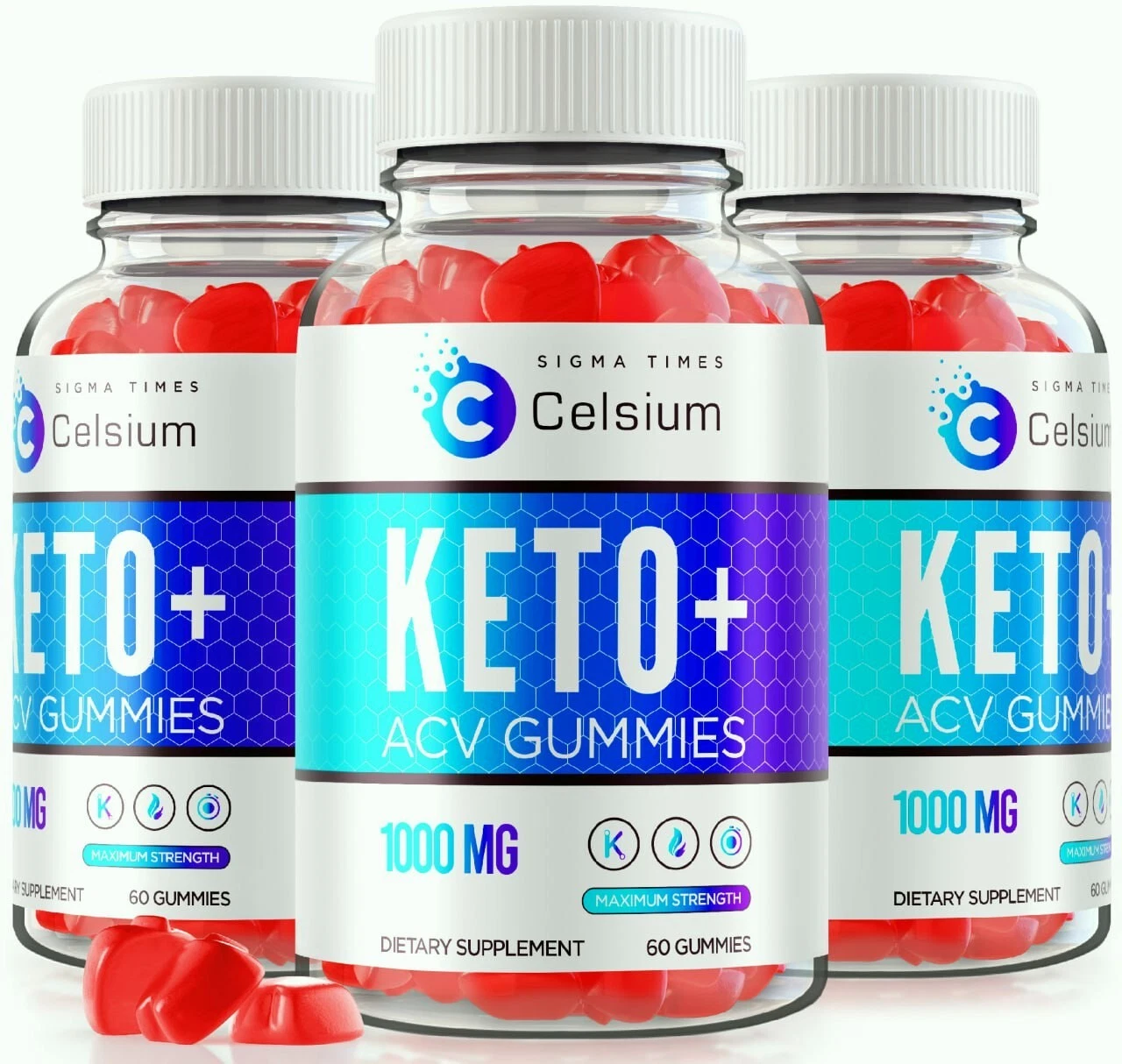 (3 Pack) Celsium Keto + ACV Gummies for Healthy Weight Loss and Overall Wellness