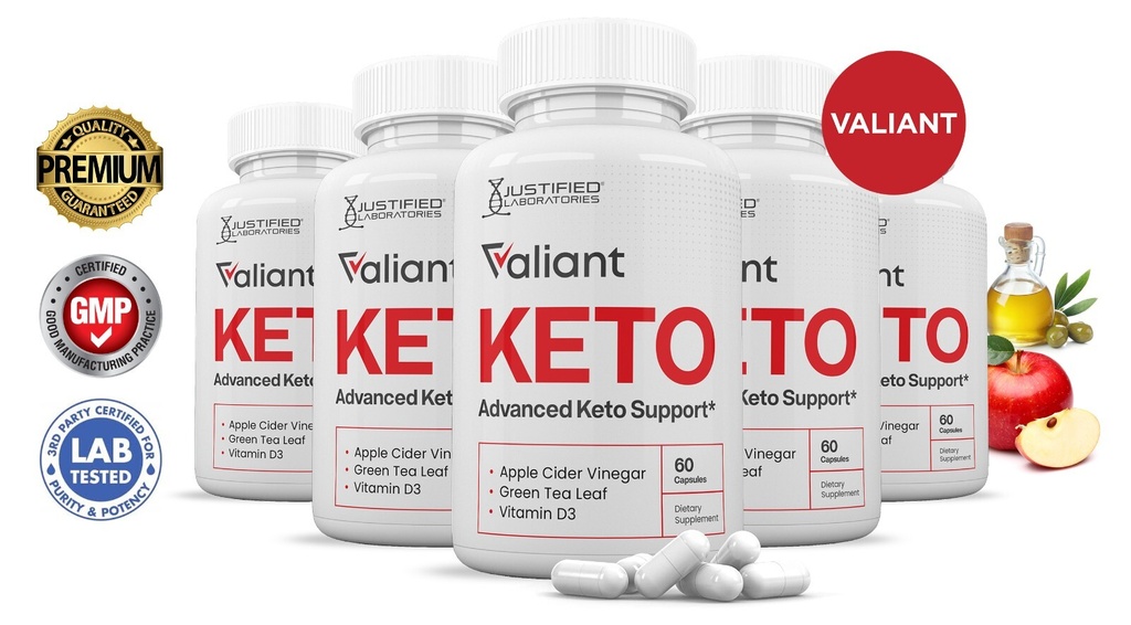 Valiant Keto ACV Pills 1275 MG Stronger Than Gummies Keto Support 5 Bottle