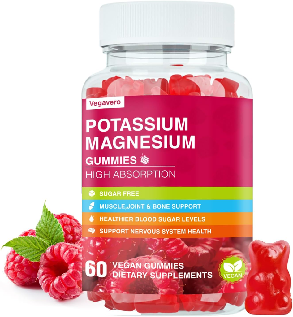 Potassium Magnesium Gummies - Magnesium Glycinate Gummies & Potassium Citrate...