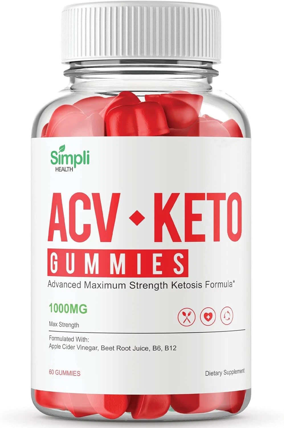 (1 Pack) Simpli Keto ACV Gummies Weight Loss - 60 Gummies