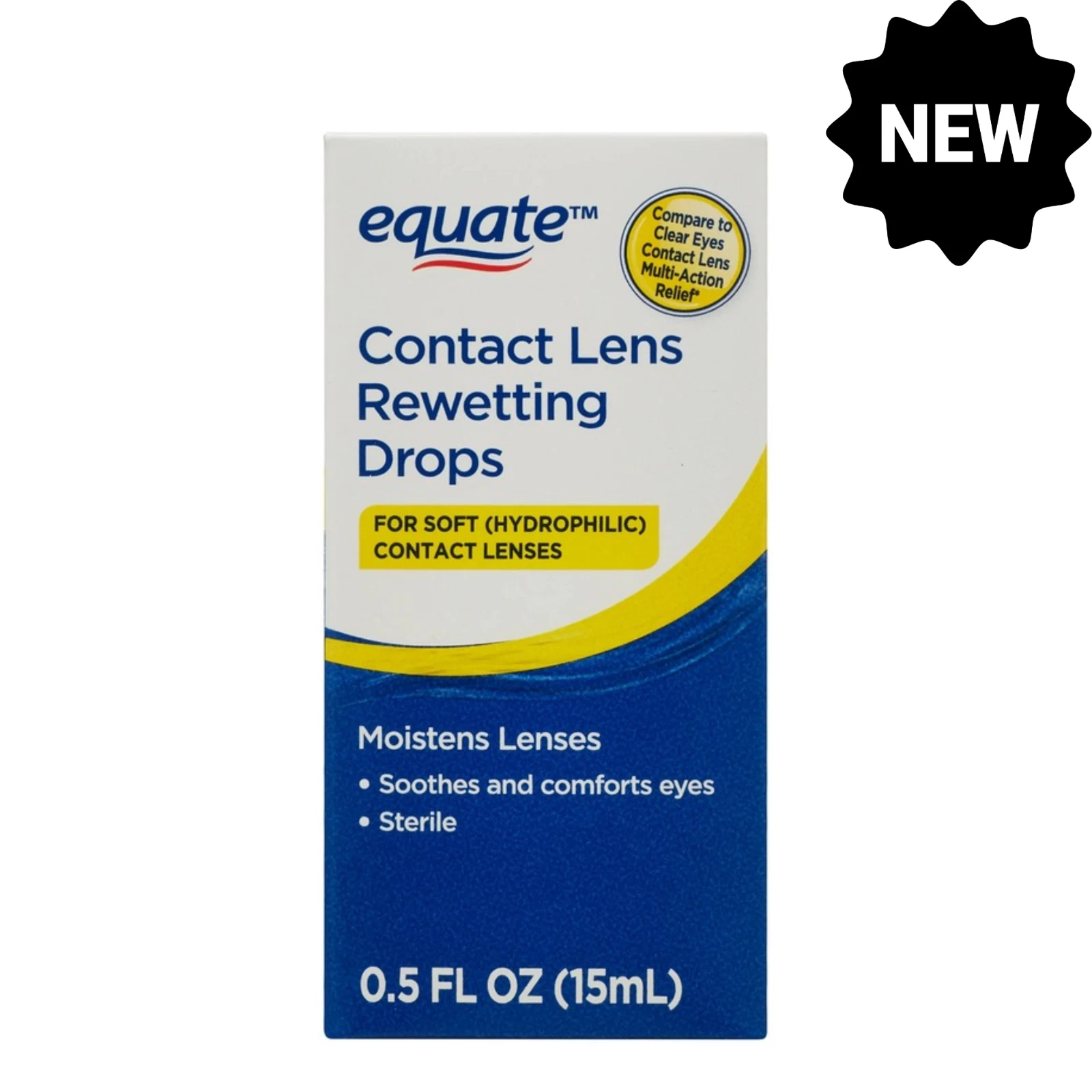 Equate Contact Lens Rewetting Drops, 0.5 fl oz (15 ml) (pack of 3)