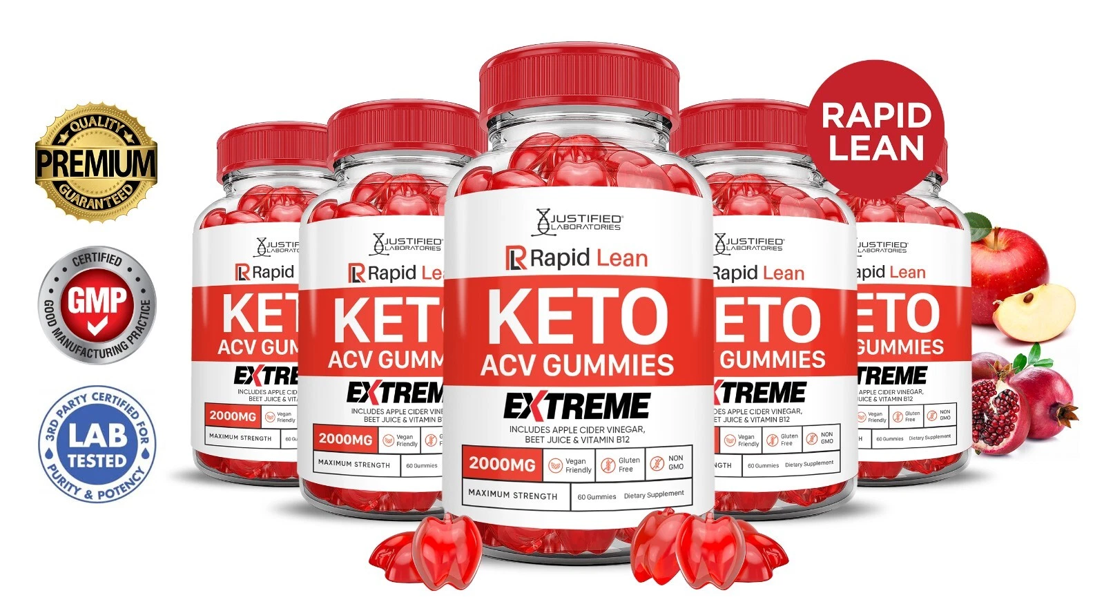 Rapid Lean Keto Extreme ACV Gummies 2000MG Apple Cider Vinegar 300 Gummys