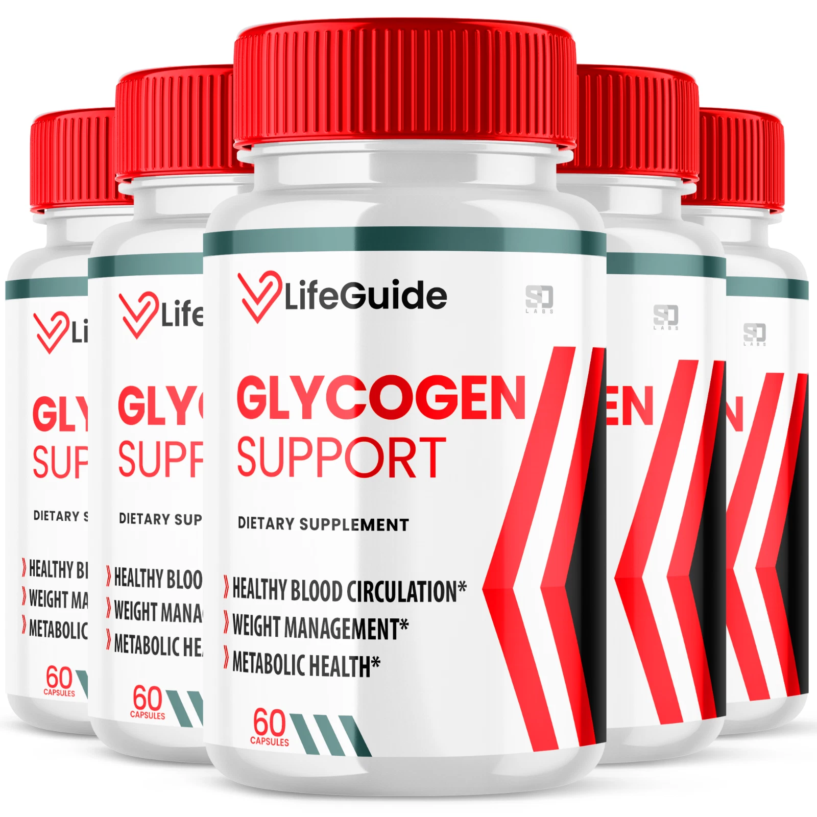 LifeGuide Glycogen Pills - Advanced Blood Sugar Health Support Formula (5 Pack)