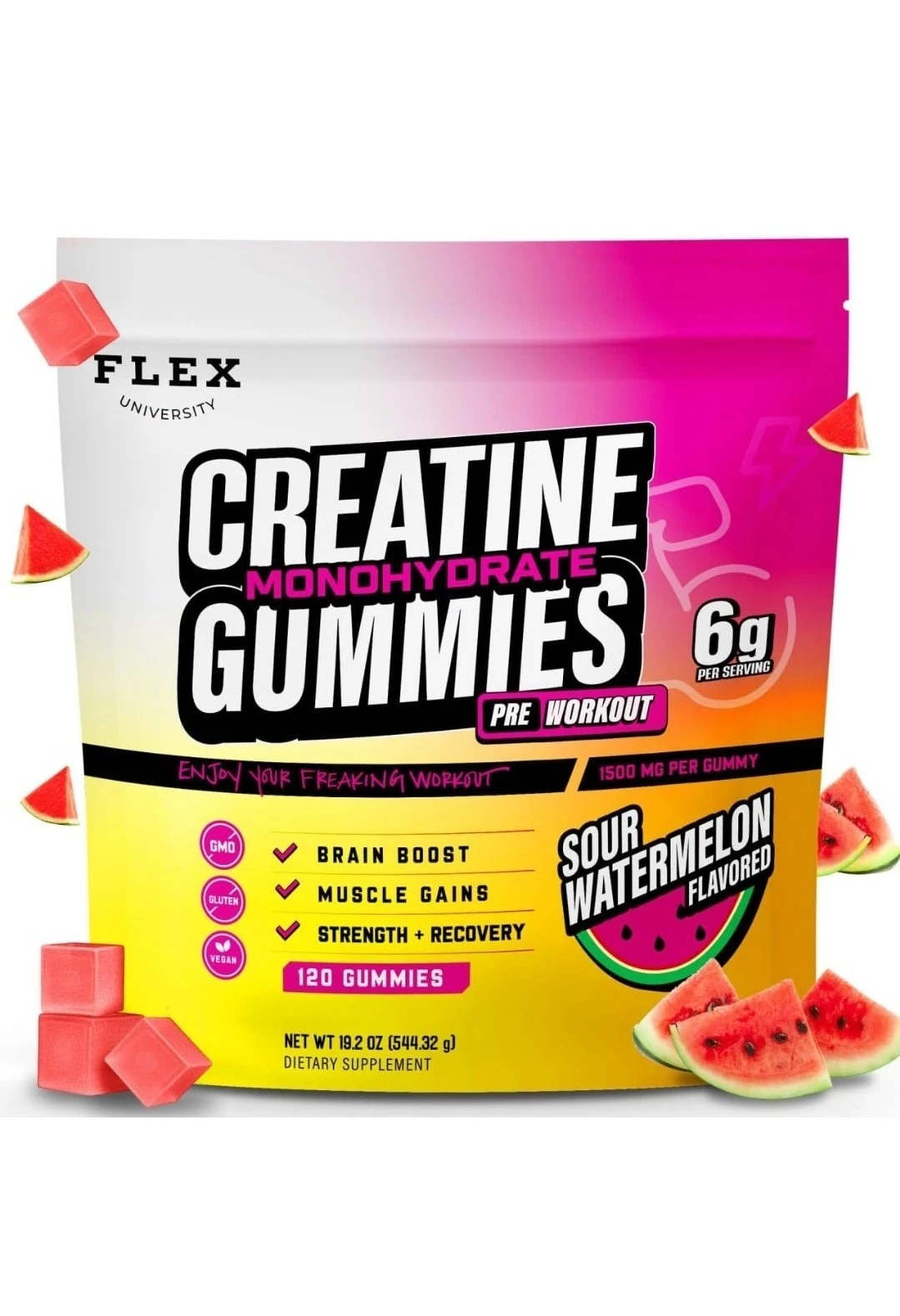 Creatine Gummies for Men Women 6g -NSF Certified Creatine Monohydrate Watermelon