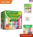 98 Count Authentic Italian Ice Bars - Guilt-Free Frozen Dessert, 4 Flavors