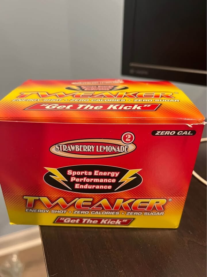Tweaker Strawberry Lemonade Energy Shots Zero Calories 2 oz Bottles 12 Count Box