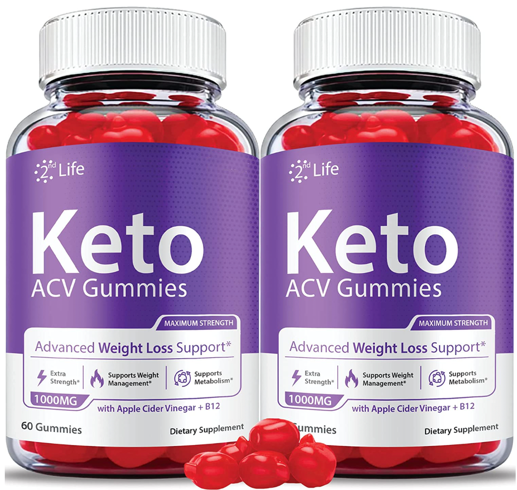 (2 Pack) 2nd Life Keto Gummies - 2nd Life Keto ACV Gummies Weight Loss-120 Gums