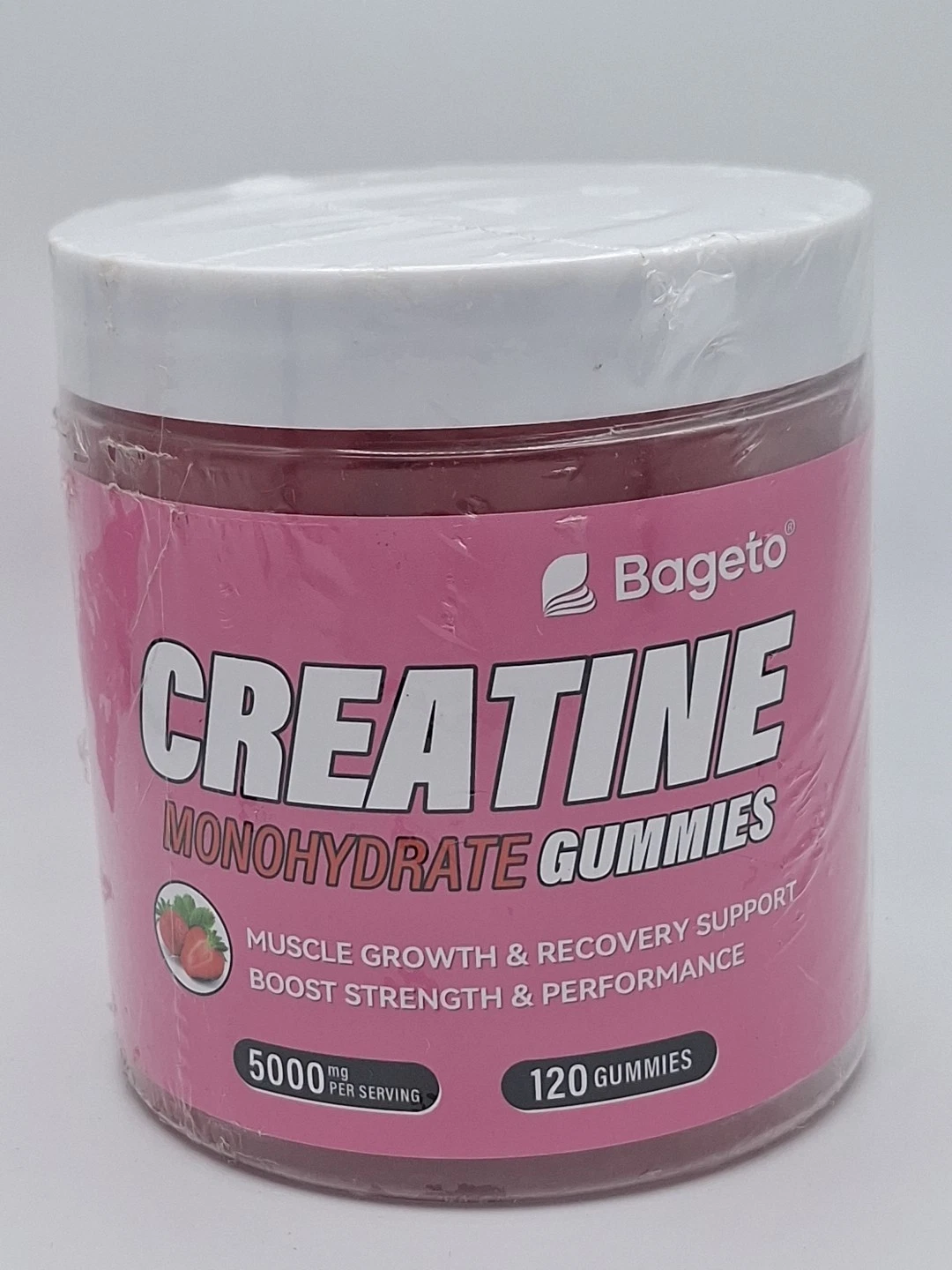 Bageto Creatine Monohydrate Gummies, 5000mg per serving, 120 gummies