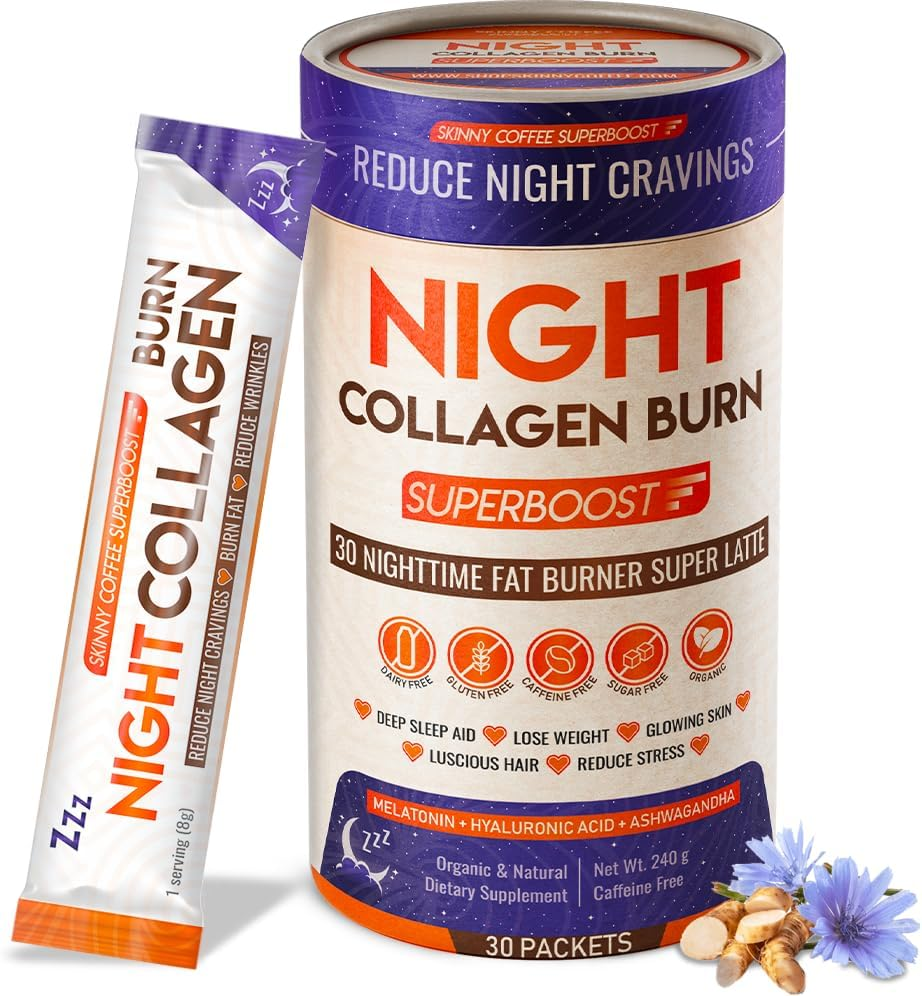 Night Collagen Burn, Nighttime Fat Burner & Weight Loss Support, Natural Deep Sl