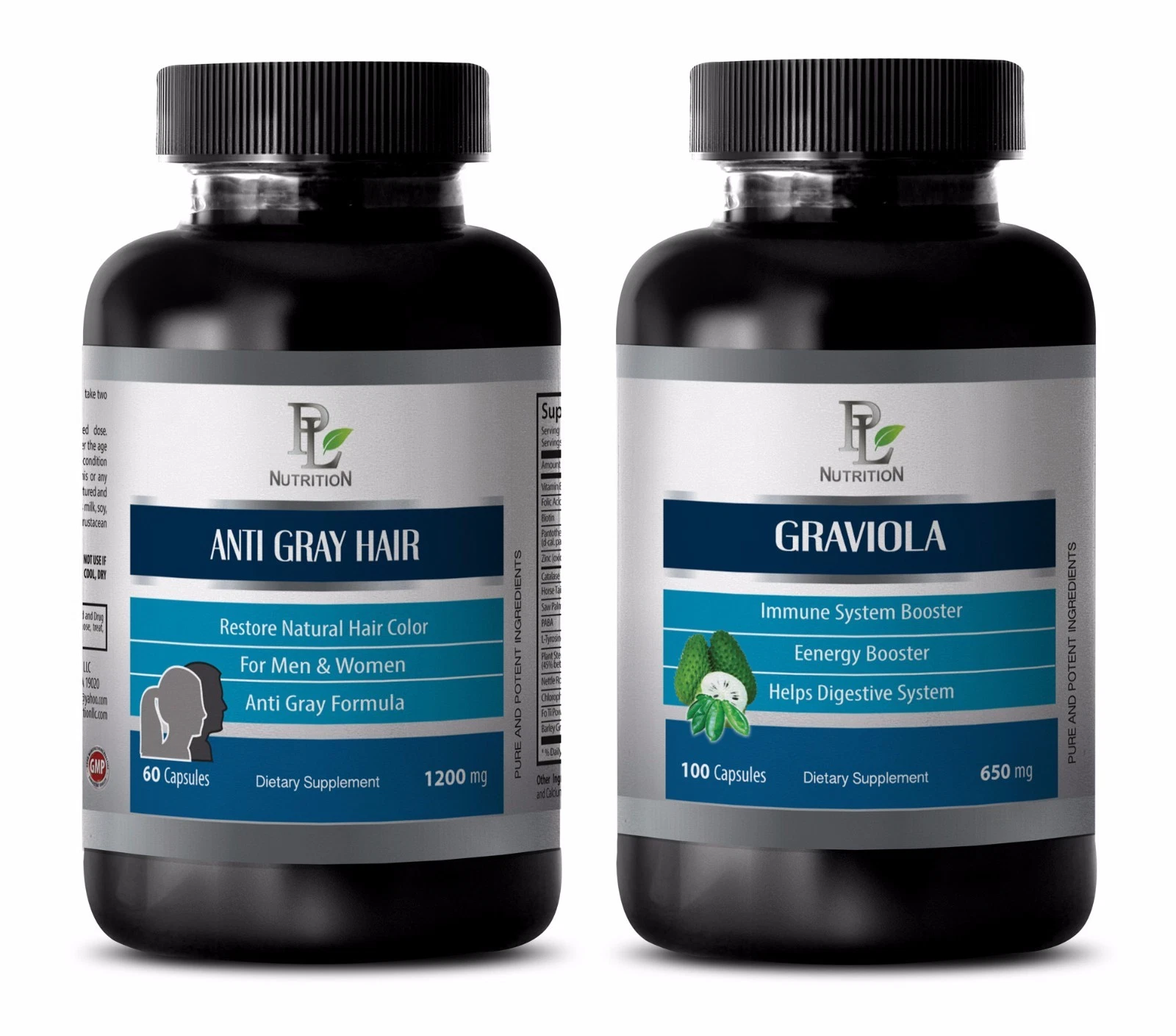 Parasite pills for humans - ANTI GRAY HAIR - GRAVIOLA COMBO- coenzyme a plus