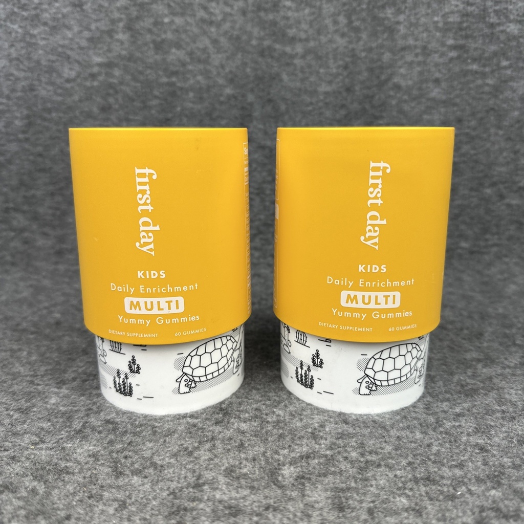 FIRST DAY Kids Daily Multivitamin Yummy Gummies (2) 60ct Bottles Exp 6/26 READ!